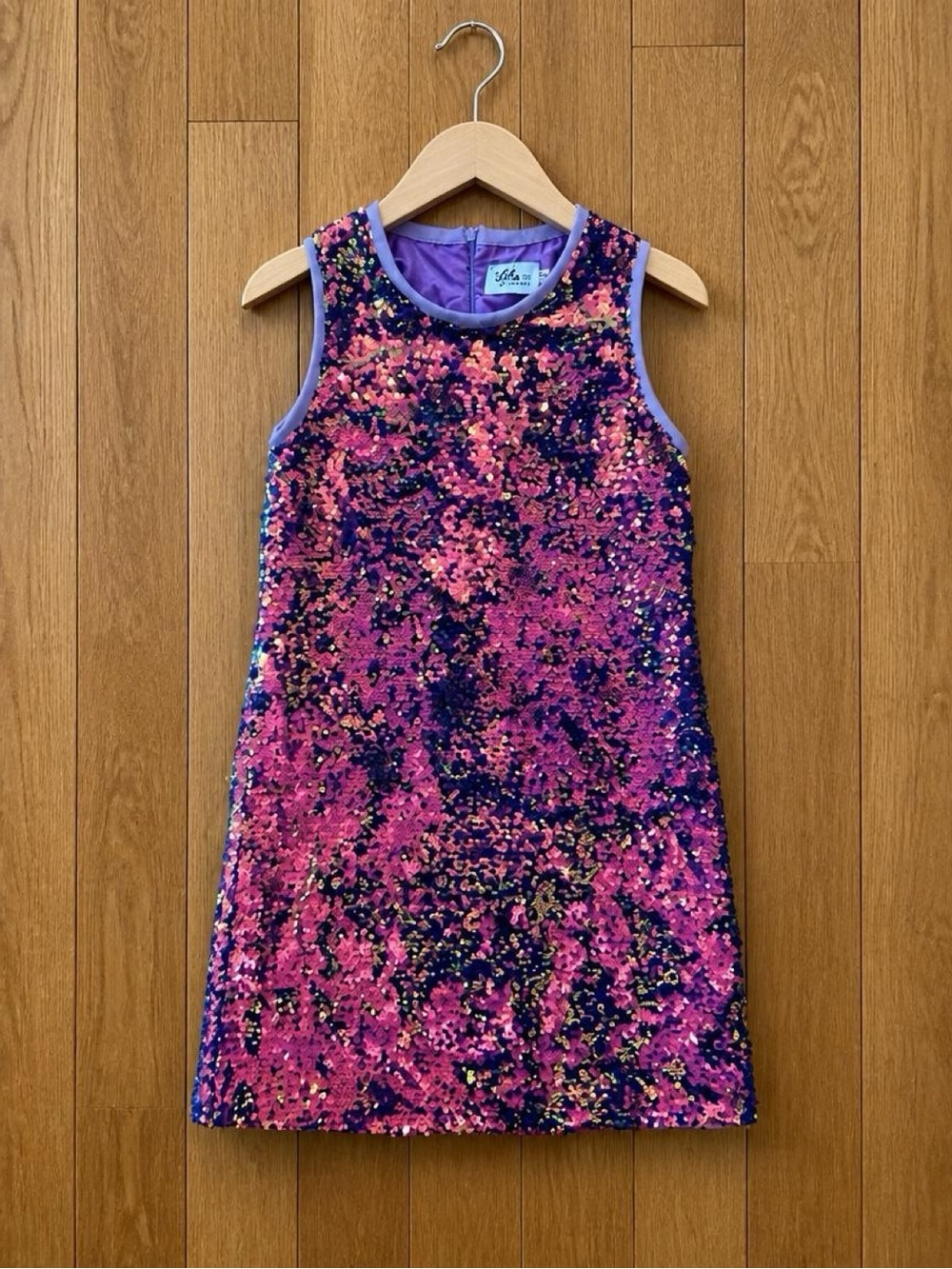 Lola + The Boys Girls Size 10 Reversible Sequin Dress Pink Purple Party